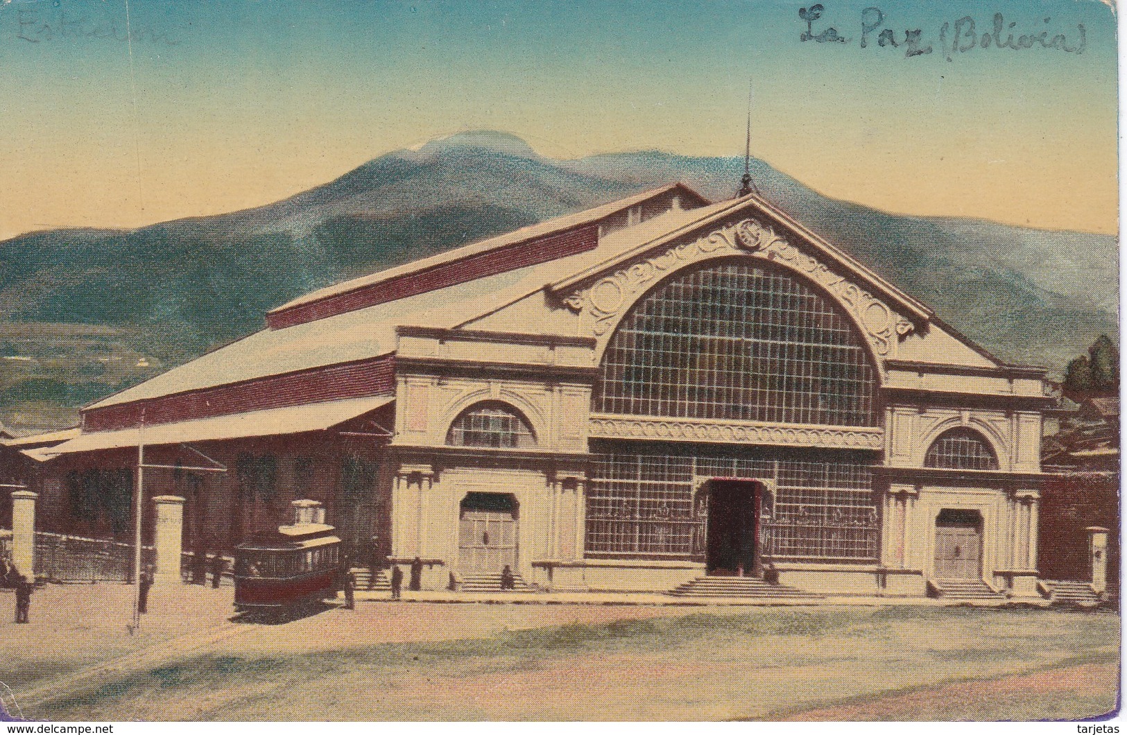 POSTAL DE LA PAZ DE LA ESTACION CENTRAL (BOLIVIA) (ARNO HERMANOS) TREN-TRAIN-ZUG - Bolivia