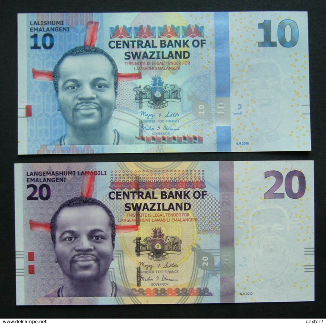 Swaziland 10 E 20 Emalangeni 2014 UNC 2x Pcs Set AA Series - Swaziland