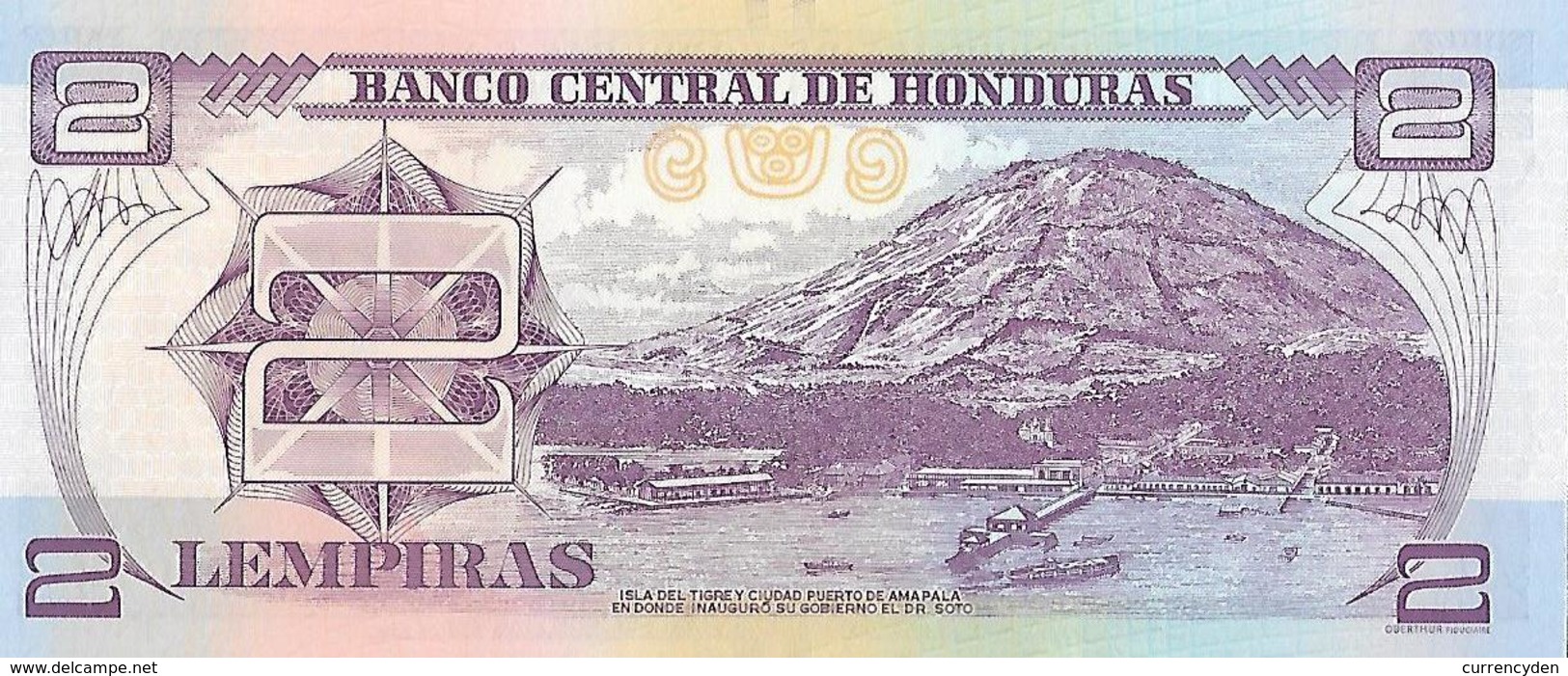 Honduras P97, 2 Lempira, Soto / Tigre Island, Port 2014, Braille For Blind UNC - Honduras