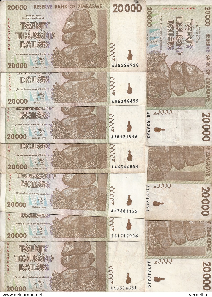 ZIMBABWE 20000 DOLLARS 2008 VF P 73 ( 10 Billets) - Zimbabwe