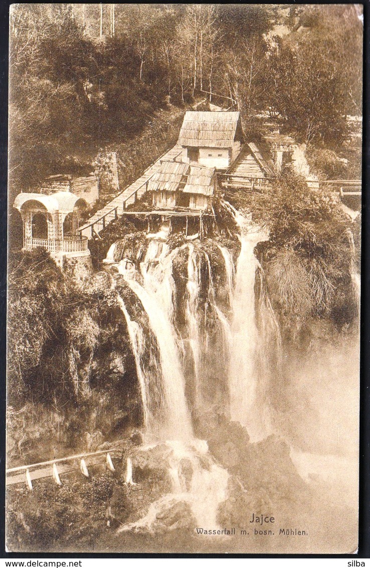 Bosnia And Herzegovina Jajce 1911 / KuK Milit. Post / Waterfall, Mill / Wasserfall,  Muhlen - Bosnien-Herzegowina