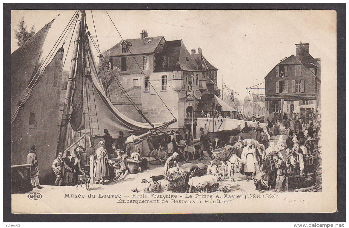 PL146/ Auguste-Xavier LEPRINCE, *Embarquement De Bestiaux à Honfleur*, Musée Du Louvre - Schilderijen