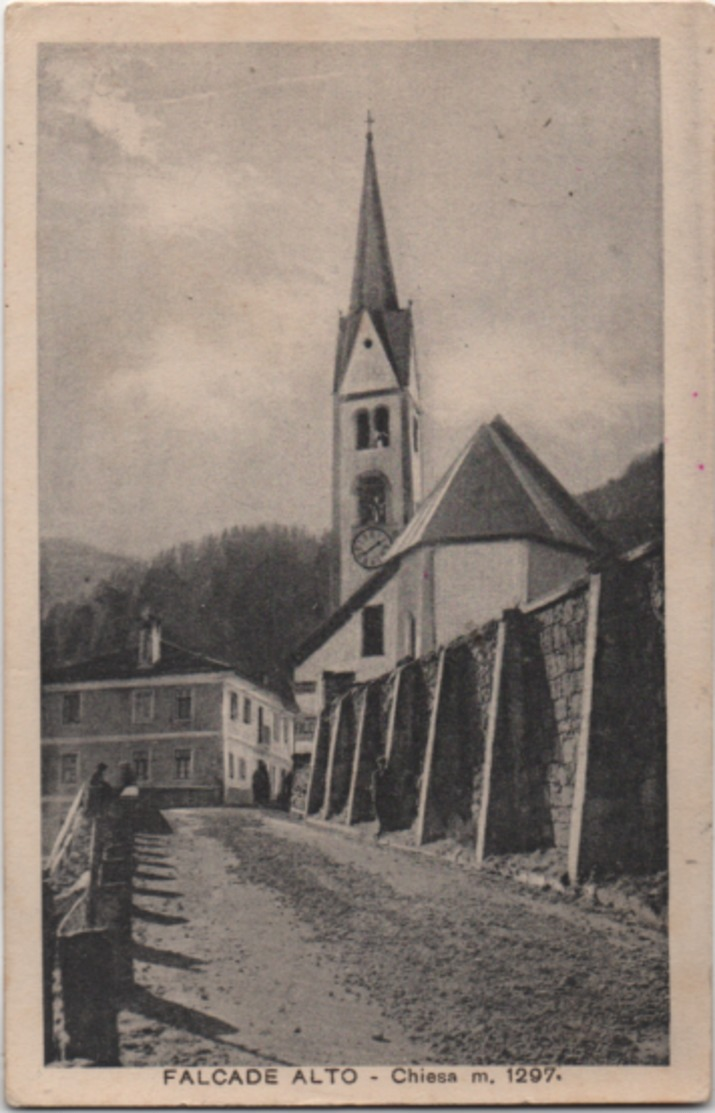Falcade Alto (Belluno): La Chiesa. Formato Piccolo Viaggiata 1929 - Belluno