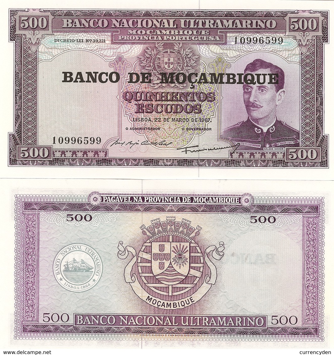 Mozambique P118a, 500 Escudos, Xavier / Steamship, 1979 UNC- LARGE $5CV See UV - Mozambique