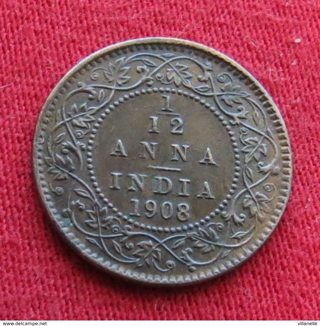 British India 1/12 Anna 1908 KM# 498  *V2   Inde Indie Indien - India