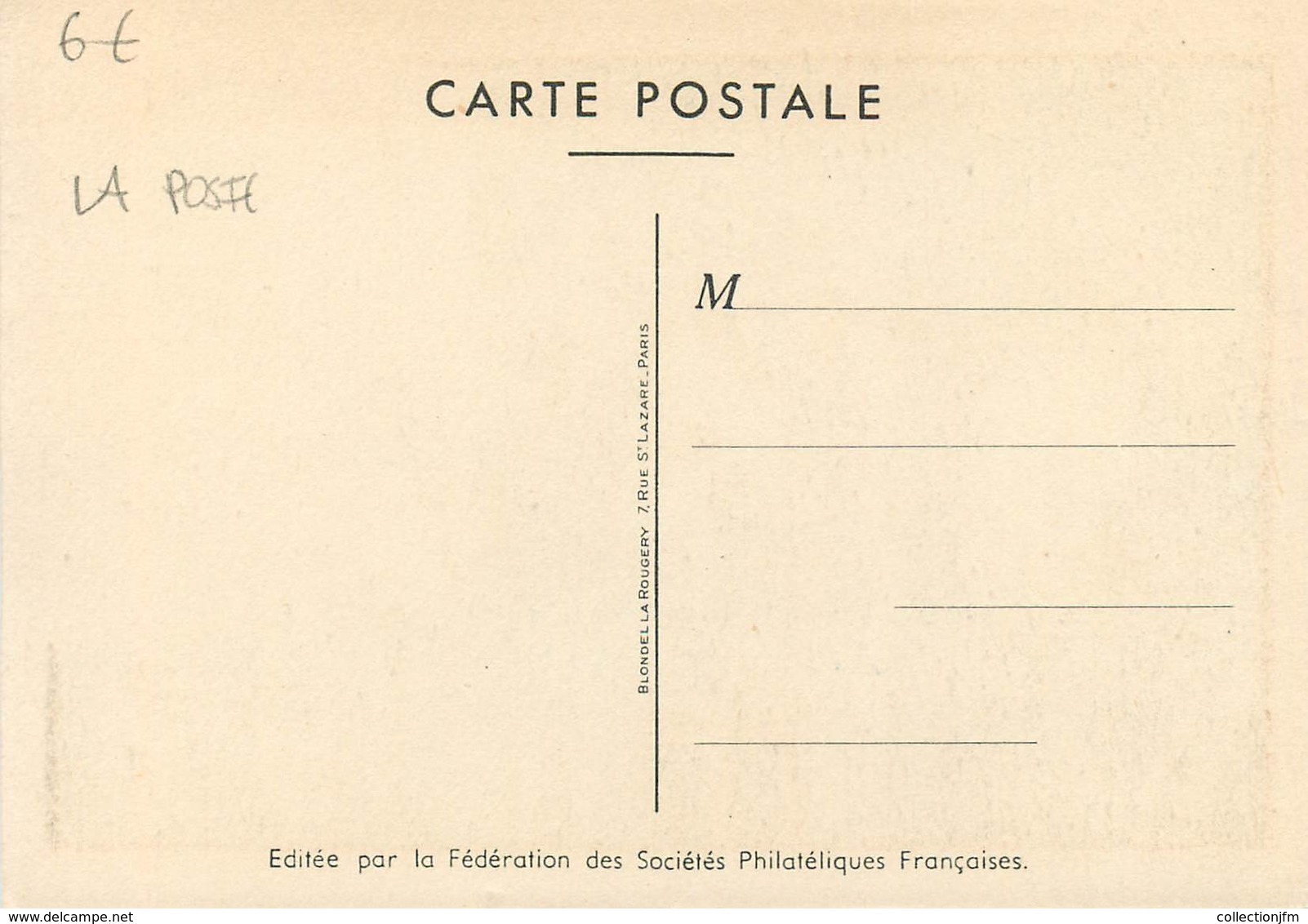 CPA LA POSTE 1951 Journée Nationale Du Timbre - Postal Services