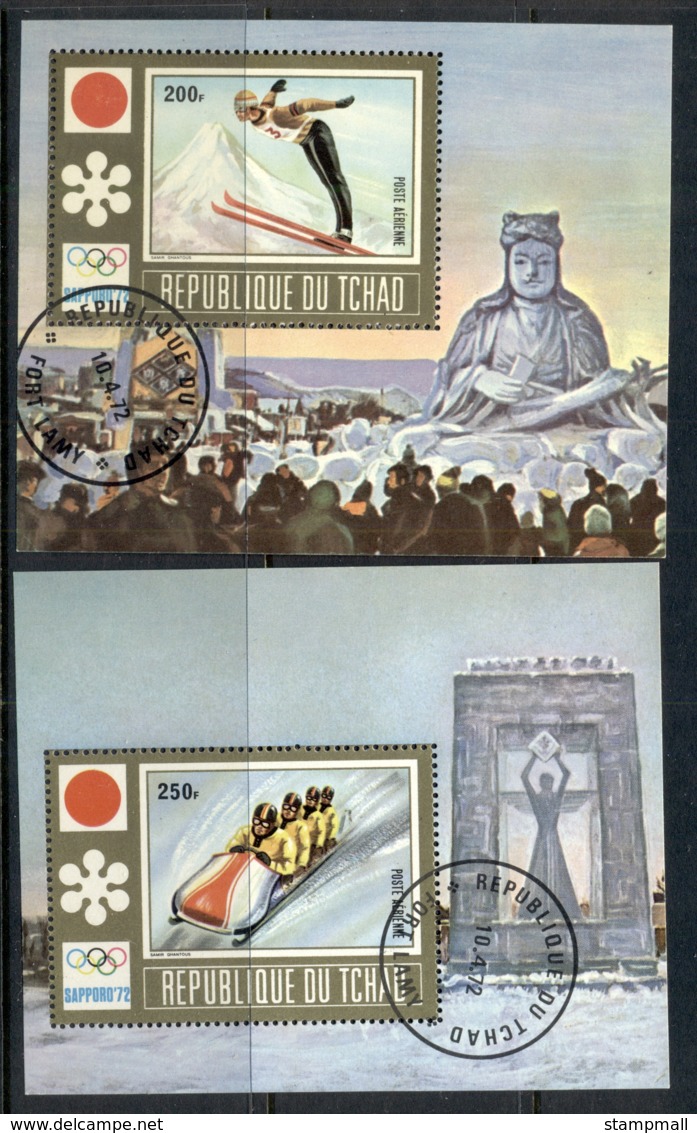 Chad 1972 Winter Olympics, Sapporo 2xMS CTO - Chad (1960-...)