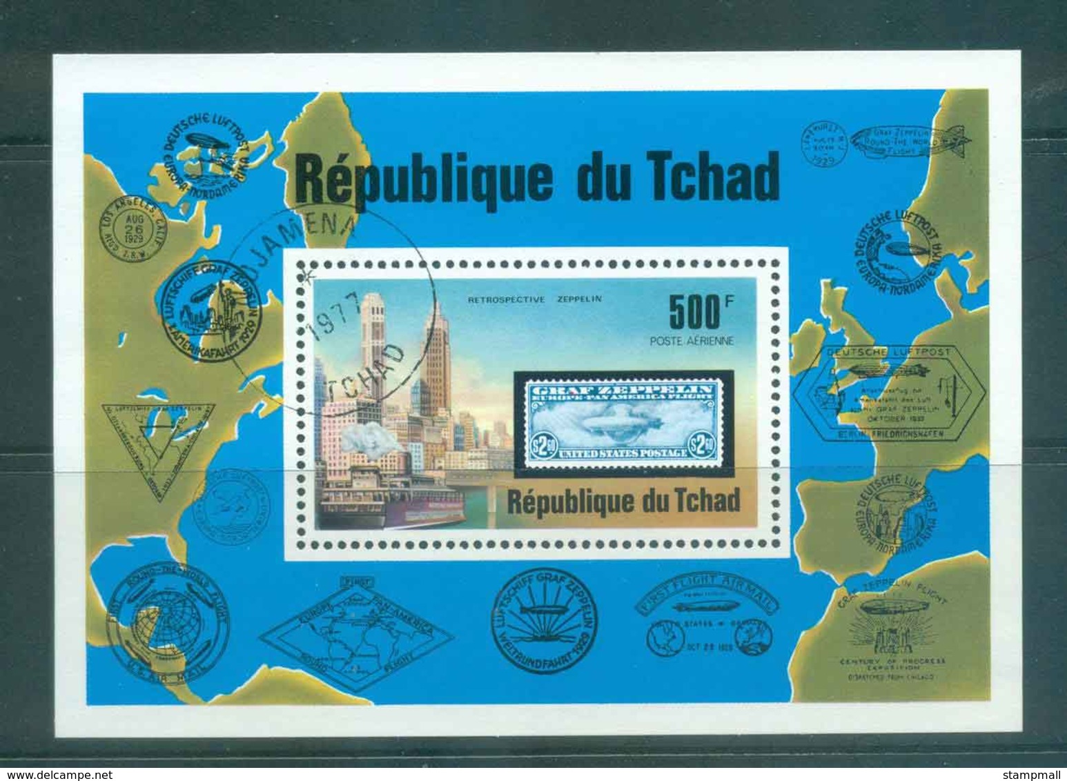 Chad 1977 Zeppelin MS CTO Lot46357 - Chad (1960-...)
