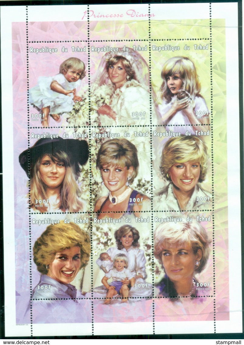 Chad 1997 Princess Diana In Memoriam, Diana Through The Years MS MUH - Tchad (1960-...)