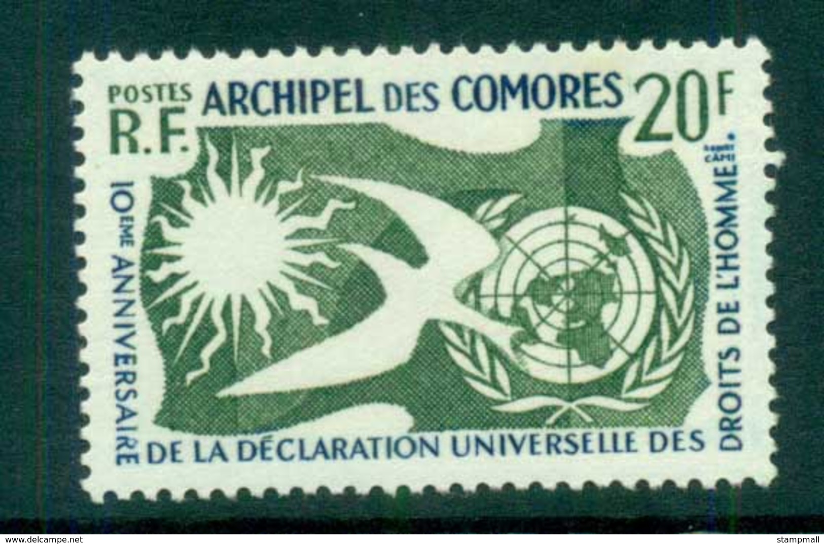 Comoro Is 1958 Human Rights MLH Lot73287 - Comoros