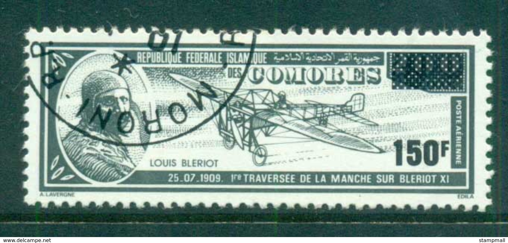 Comoro Is 1988 Early Aviators & Aircraft 150f Surch CTO Lot73378 - Comoros