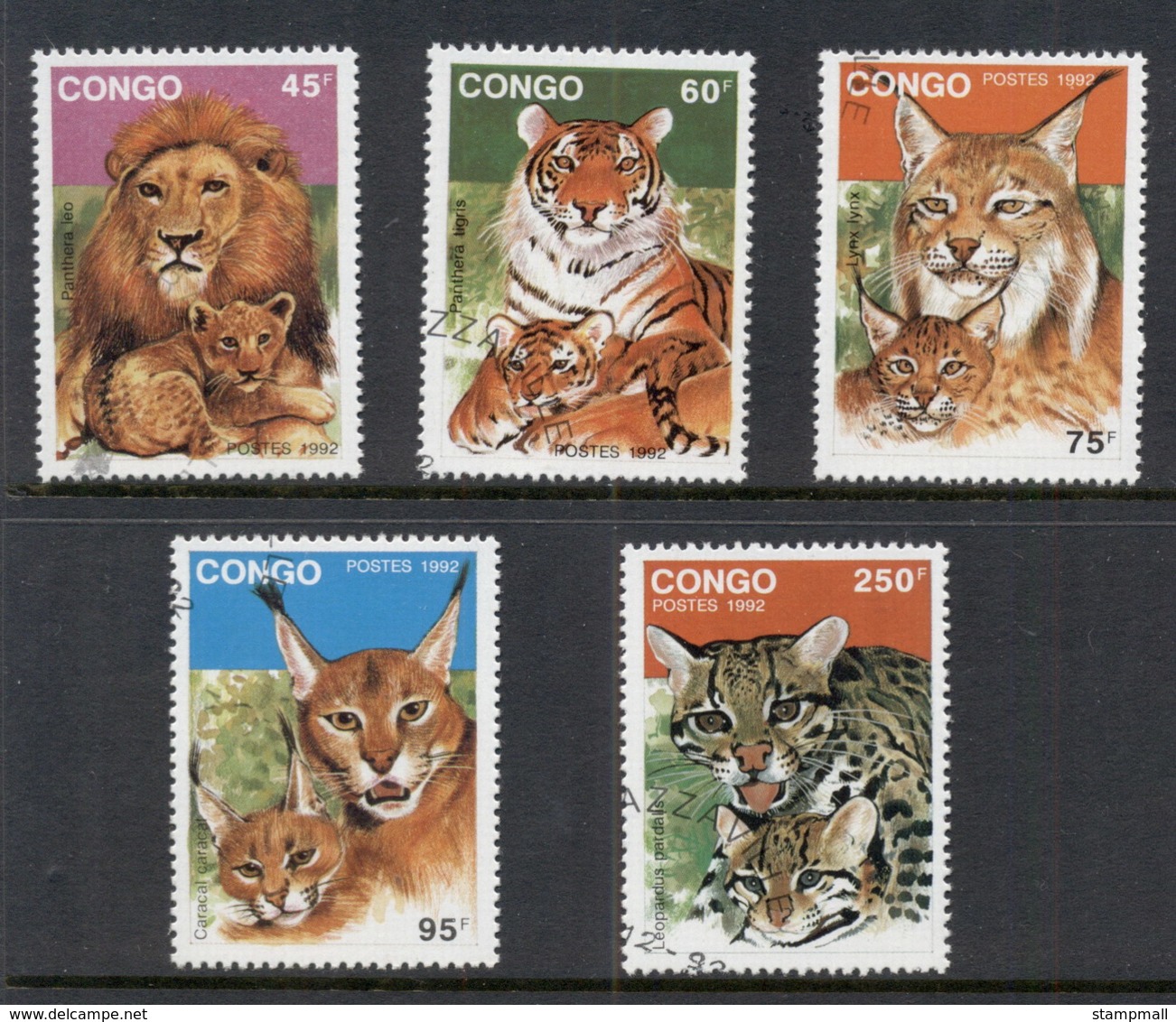 Congo 1992 Wild Cats CTO - Other & Unclassified