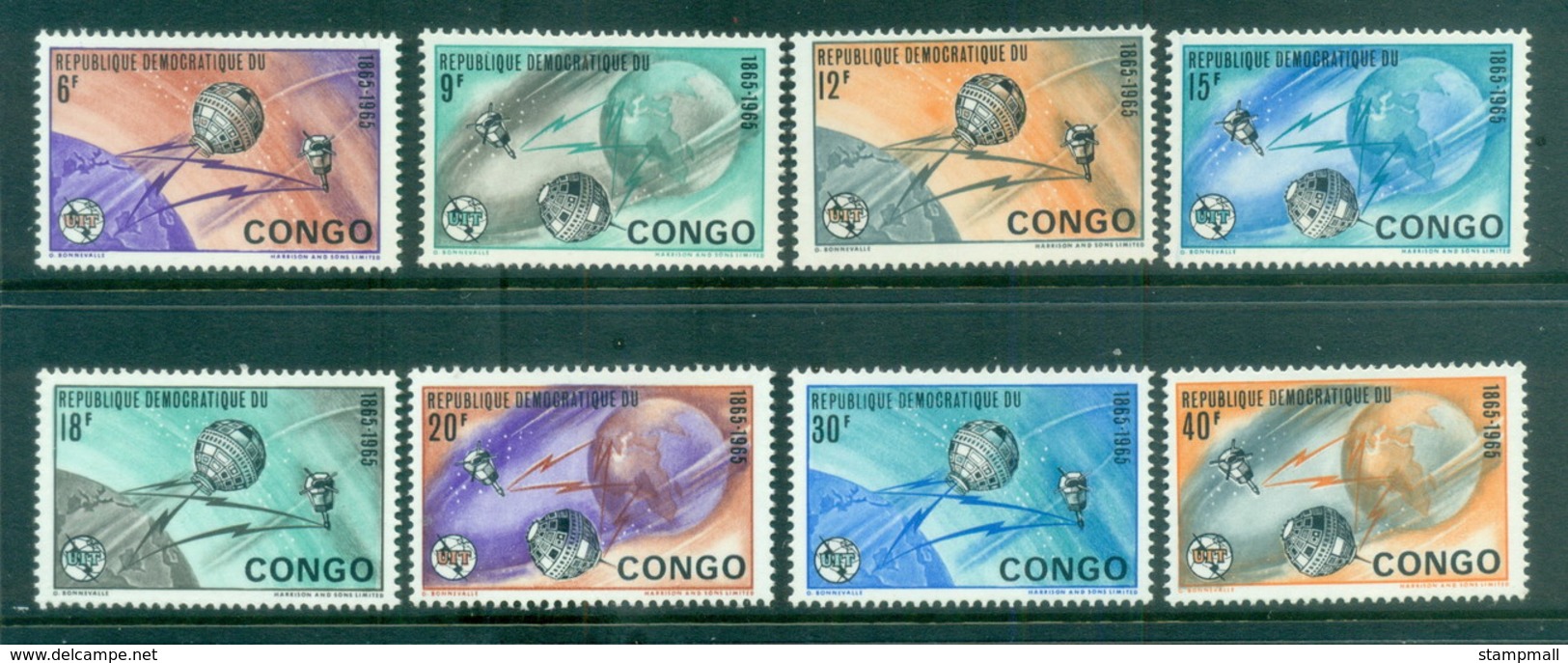 Congo DR 1965 ITU Centenary, Earth & Satellites MUH - Other & Unclassified