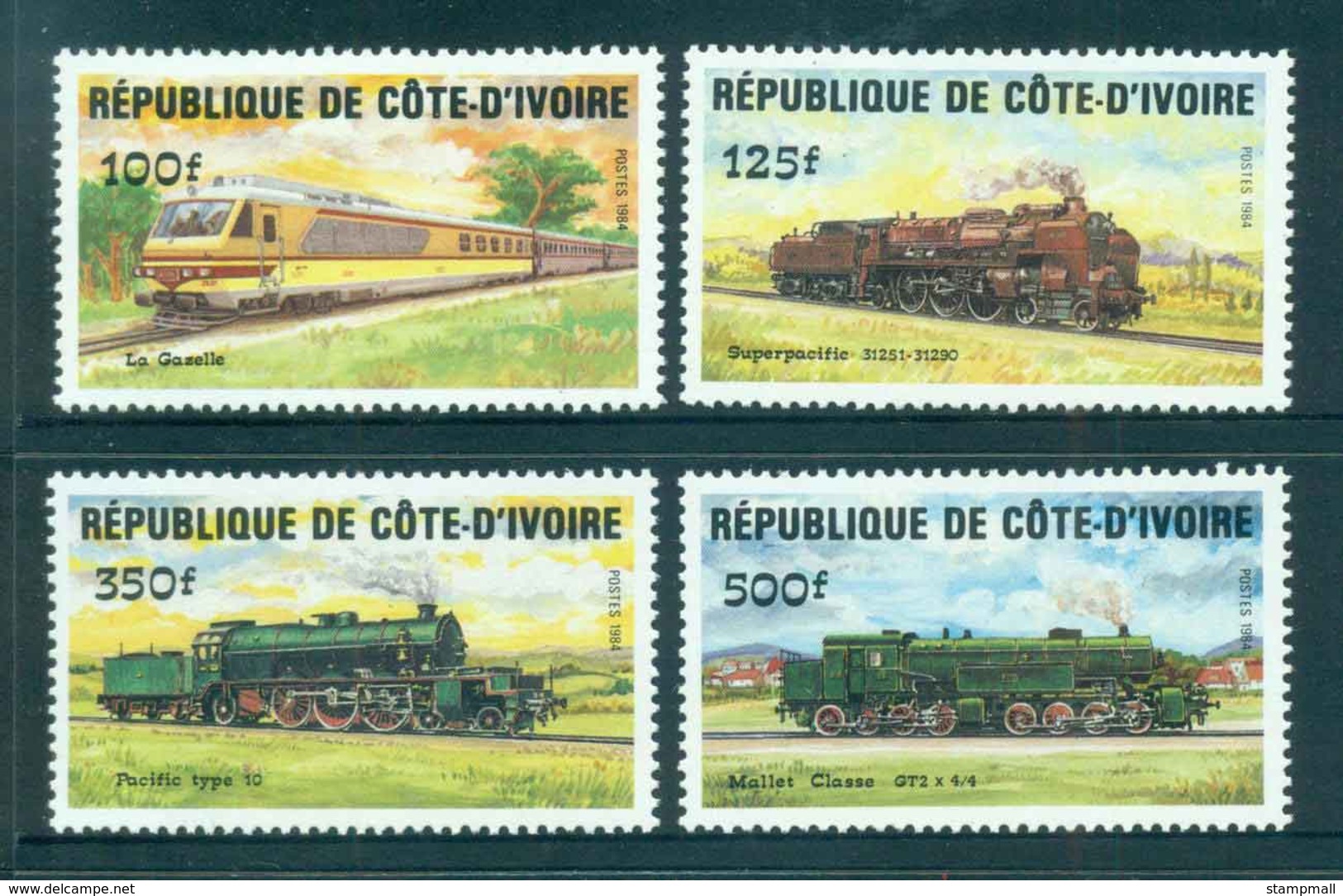 Ivory Coast 1984 Trains MUH Lot51972 - Ivory Coast (1960-...)