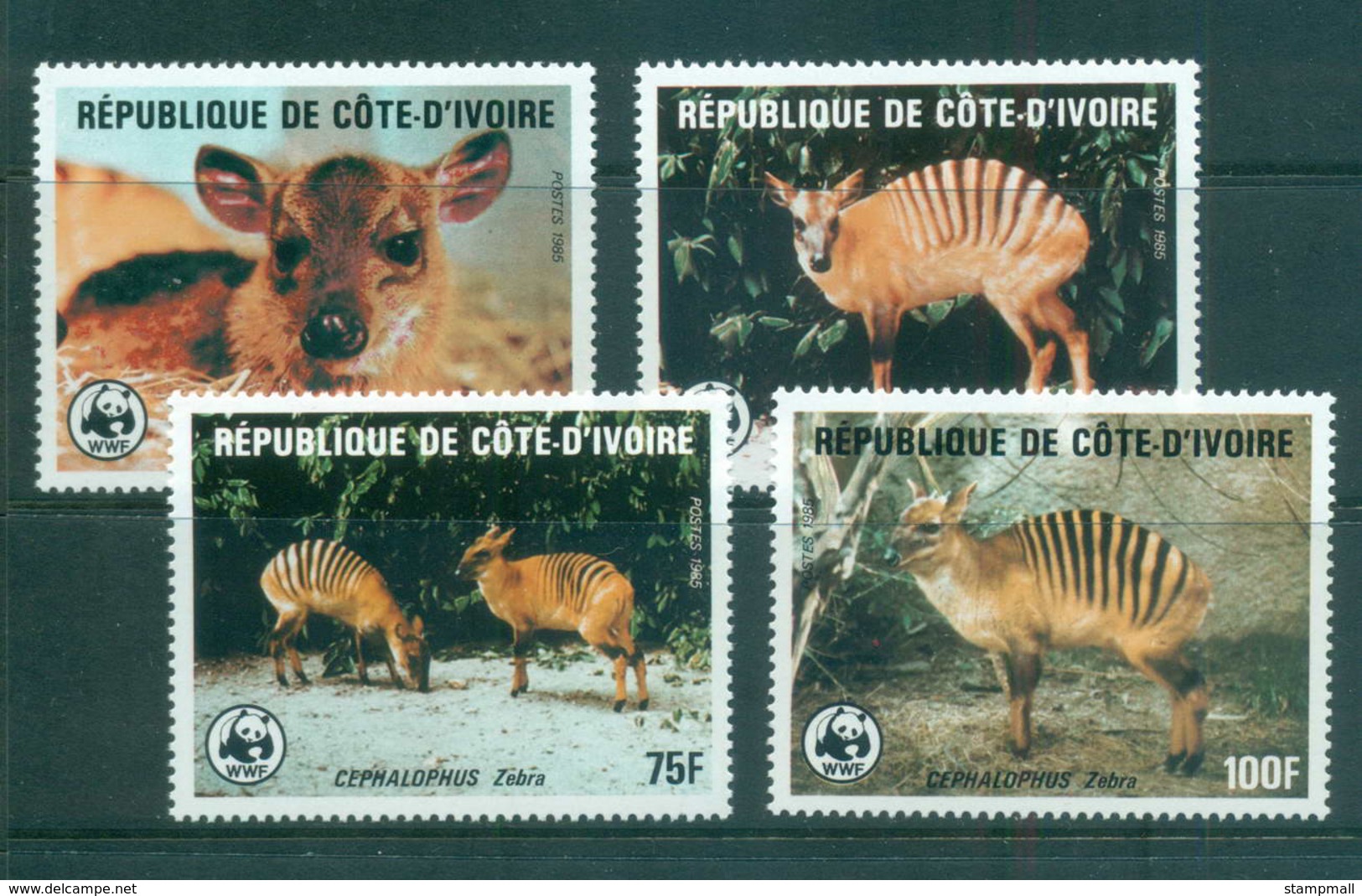 Ivory Coast 1985 WWF Zebra Duiker MUH Lot64048 - Ivory Coast (1960-...)