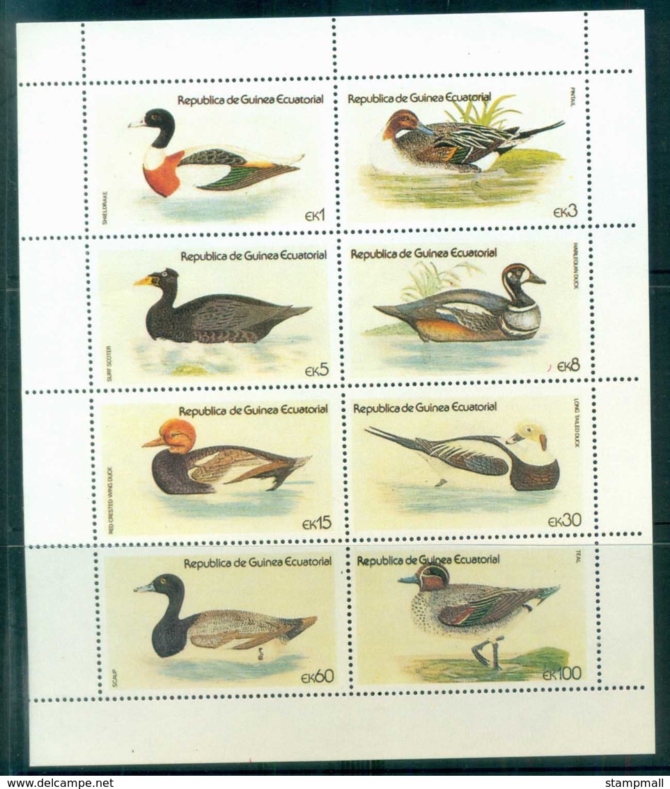 Equatorial Guinea 1970's Waterbirds MS MUH Lot79470 - Equatorial Guinea