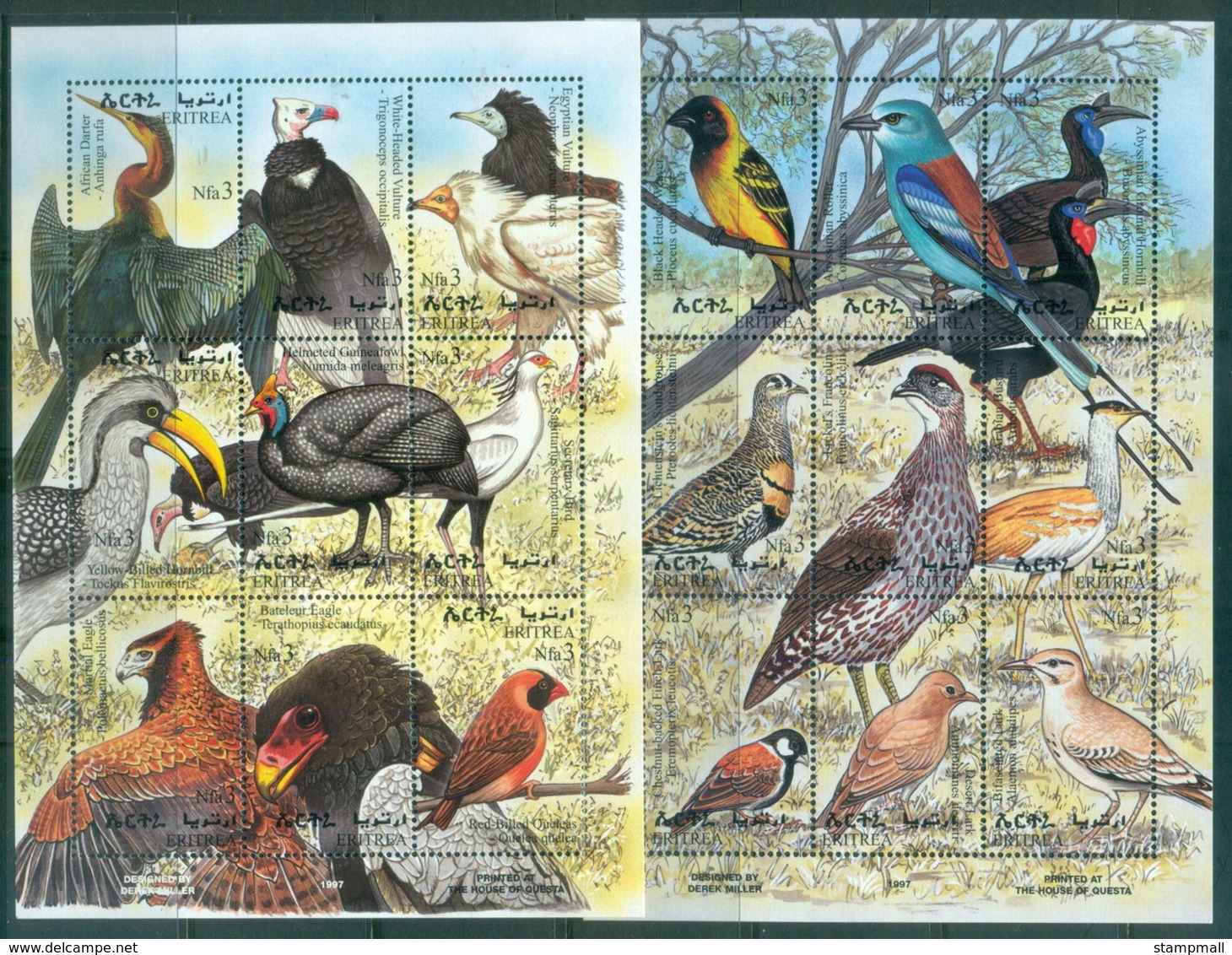 Eritrea 1998 Birds 2x Sheetlets MUH - Erythrée
