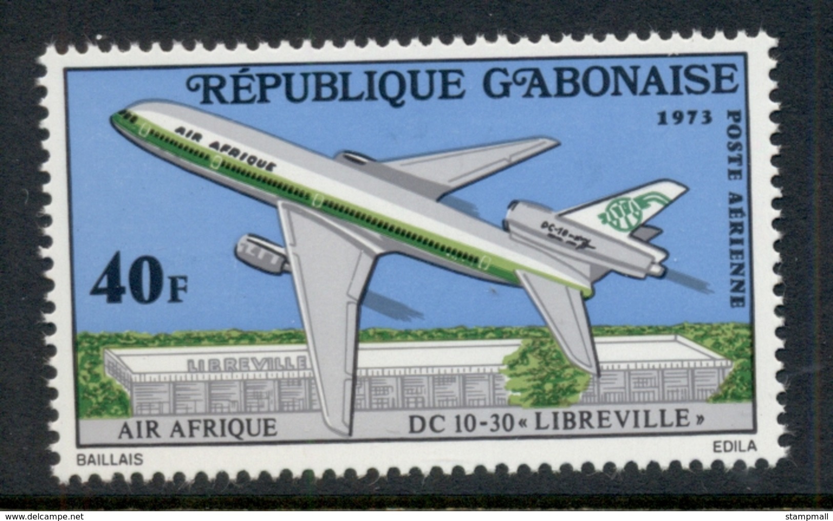 Gabon 1973 Airplane Libreville MUH - Gabon (1960-...)