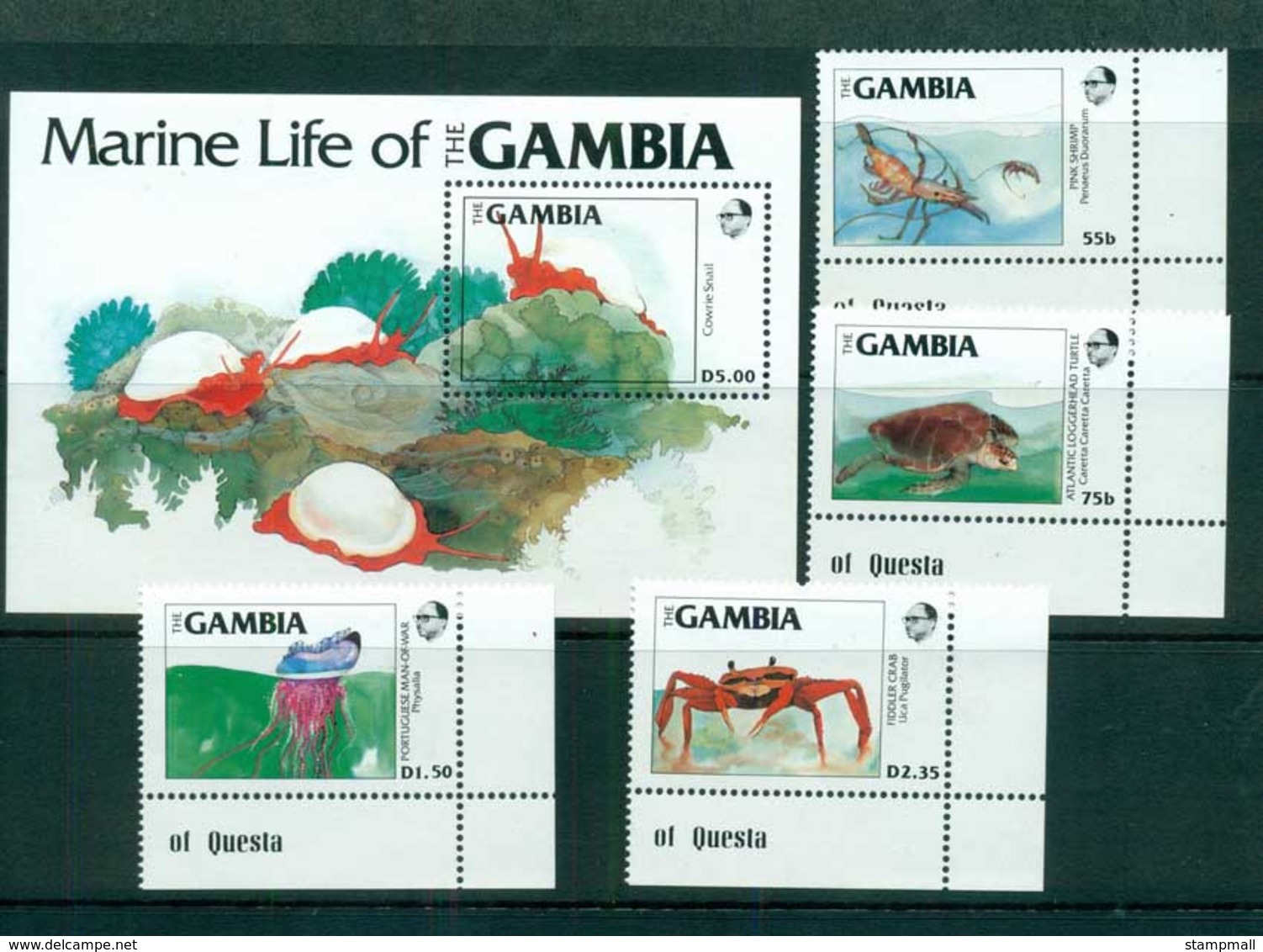 Gambia 1984 Marine Life + MS MUH Lot73149 - Gambia (1965-...)