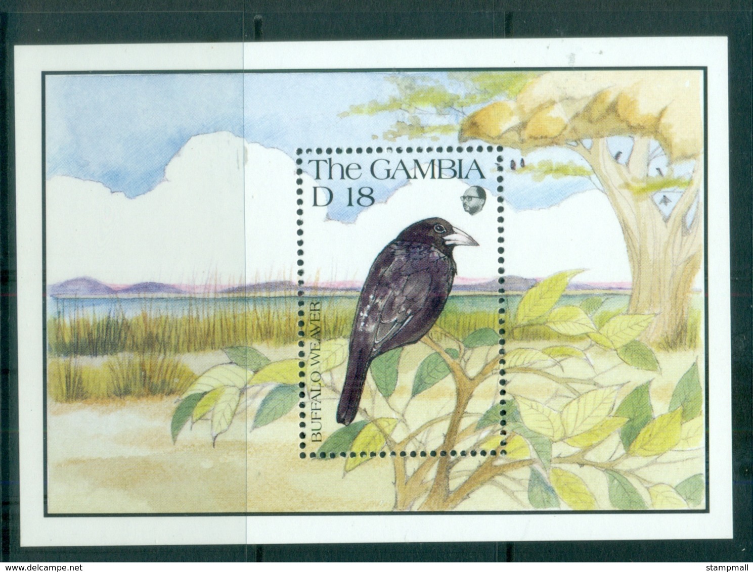 Gambia 1991 Birds, Buffalo Weaver MS MUH - Gambia (1965-...)