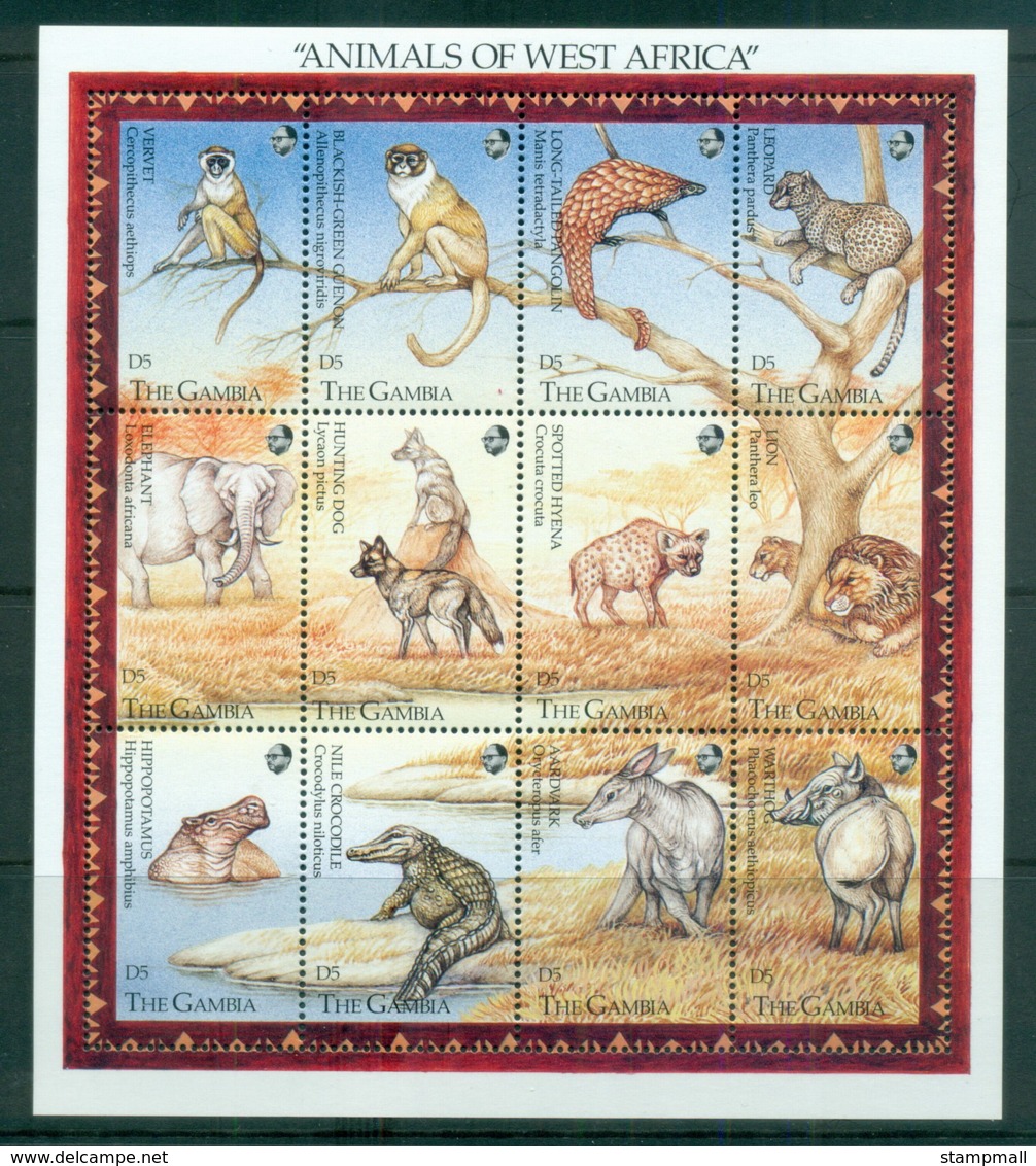 Gambia 1993 Animals Of West Africa MS MUH - Gambia (1965-...)