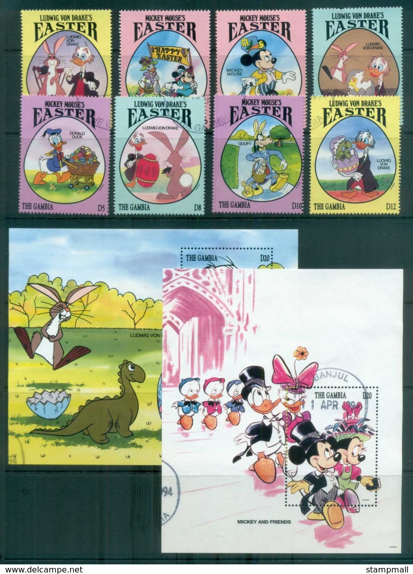 Gambia 1994 Disney, Celebrate Easter+ 2x MS FU Lot80045 - Gambia (1965-...)