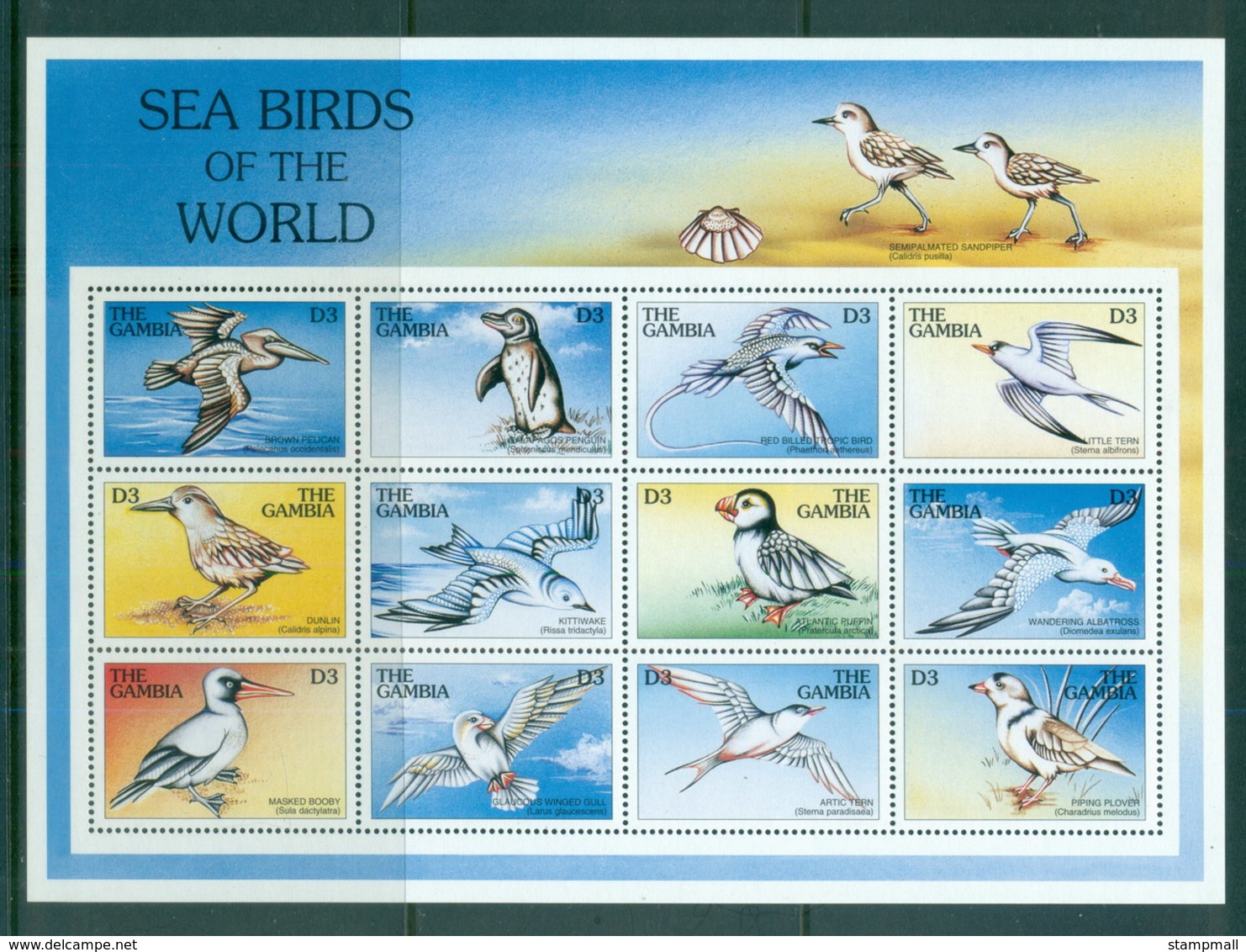 Gambia 1997 Sea Birds Sheetlet MUH - Gambia (1965-...)