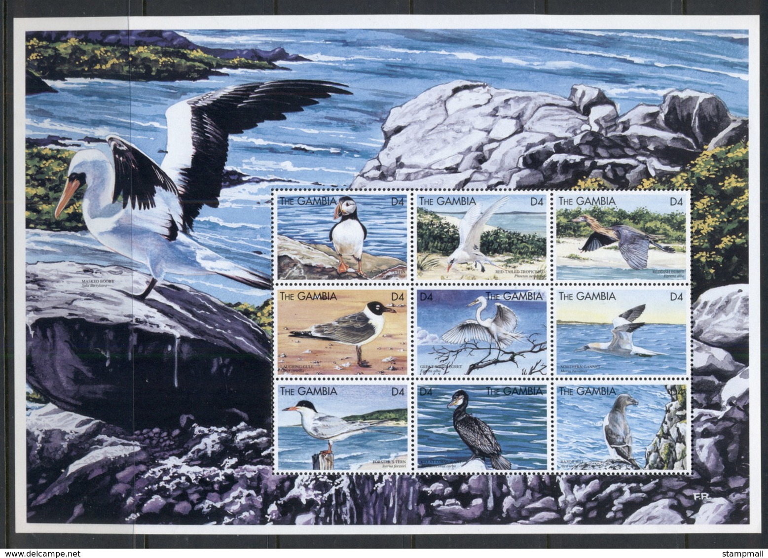 Gambia 1999 Seabirds Sheetlet MUH - Gambia (1965-...)