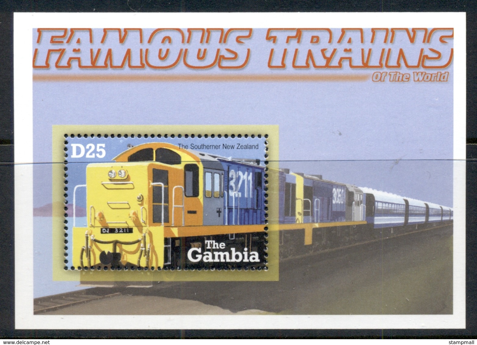 Gambia 2001 Famous Trains MS MUH - Gambia (1965-...)