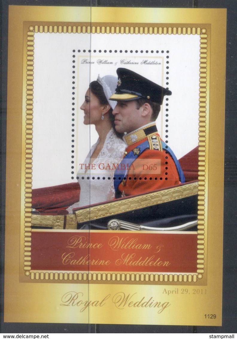 Gambia 2011 Royal Wedding William & Kate #1129 D65 MS MUH - Gambia (1965-...)