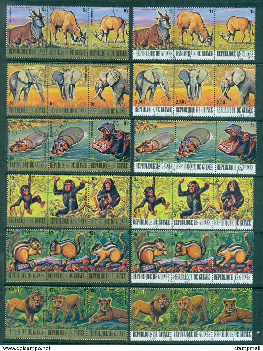 Guinee 1977 Endangered Animals (12x3) CTO - Guinea (1958-...)