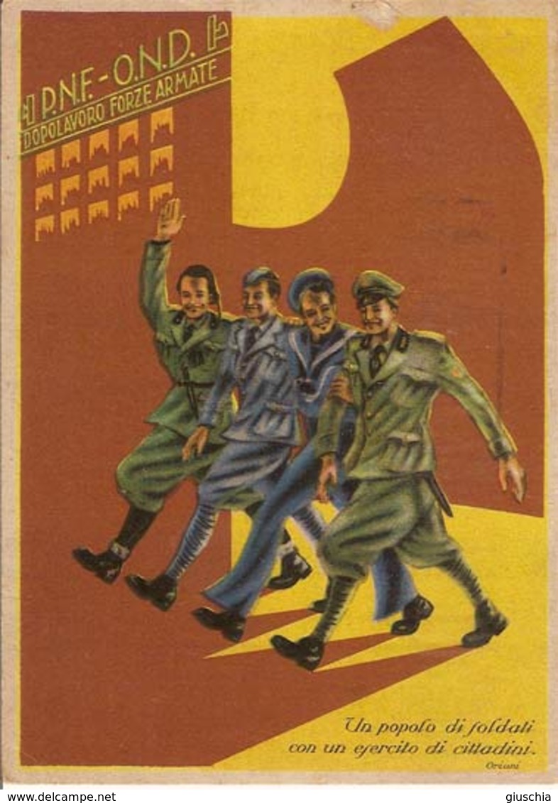 (CM).Cartolina Militare P.N.F. - O.N.D. Viaggiata.Timbro Di Partenza Di Bardalone (74-17) - Guerra 1939-45