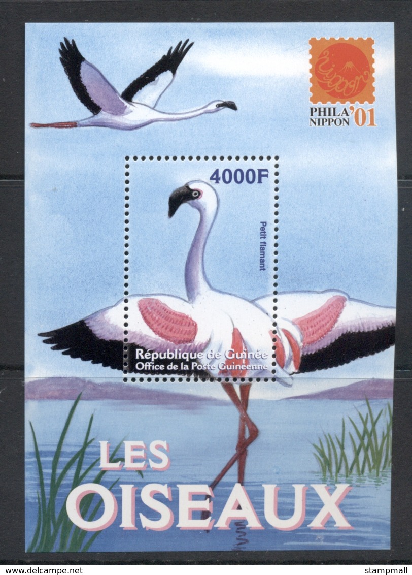 Guinee 2001 Birds, Philanippon, Flamingo MS MUH - Guinea (1958-...)