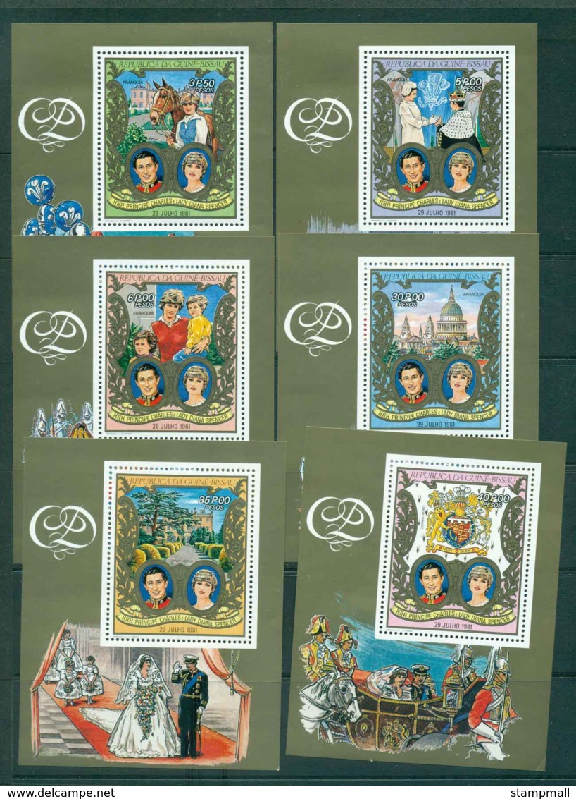 Guinea Bissau 1981 Charles & Diana Wedding 6x MS MUH Lot45024 - Guinea-Bissau