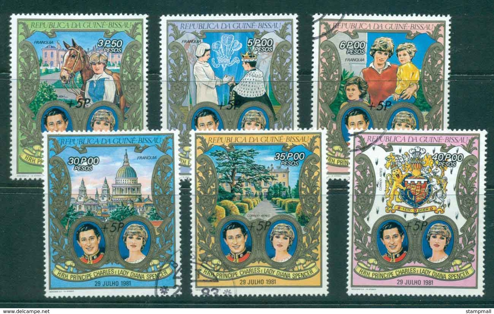 Guinea Bissau 1981 Charles & Diana Wedding Surcharged FU Lot45012 - Guinea-Bissau