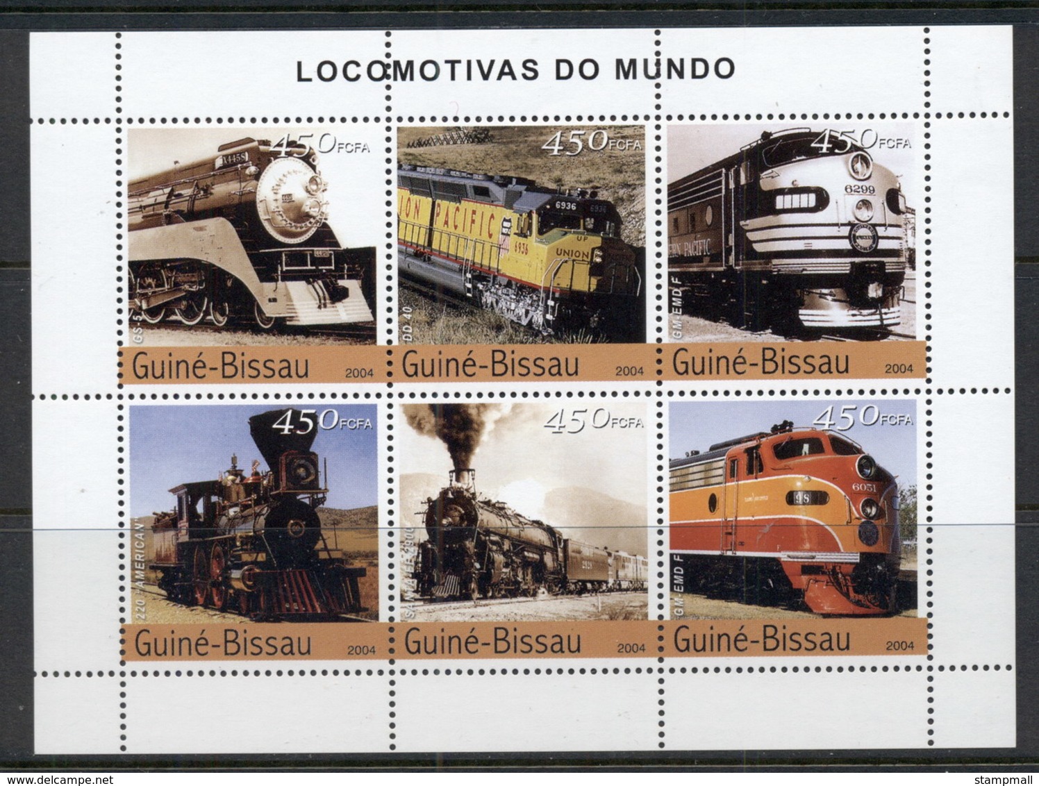 Guinea Bissau 2004 Trains Of The World Ms MUH - Guinea-Bissau