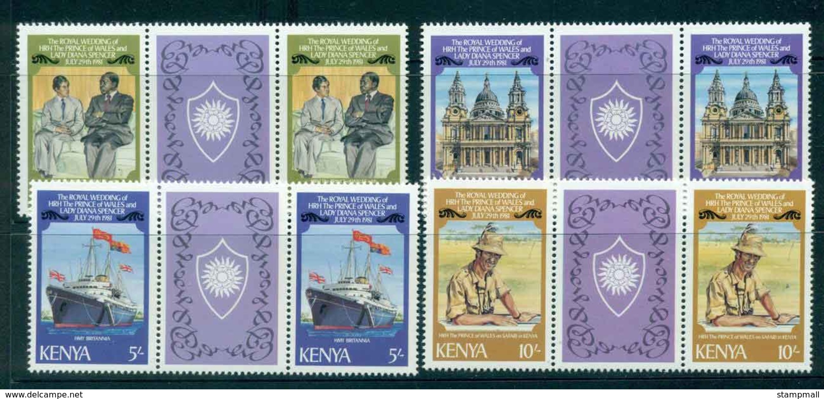 Kenya 1981 Charles & Diana Wedding Perf 14 Gutter Prs.MUH Lot45053 - Kenia (1963-...)