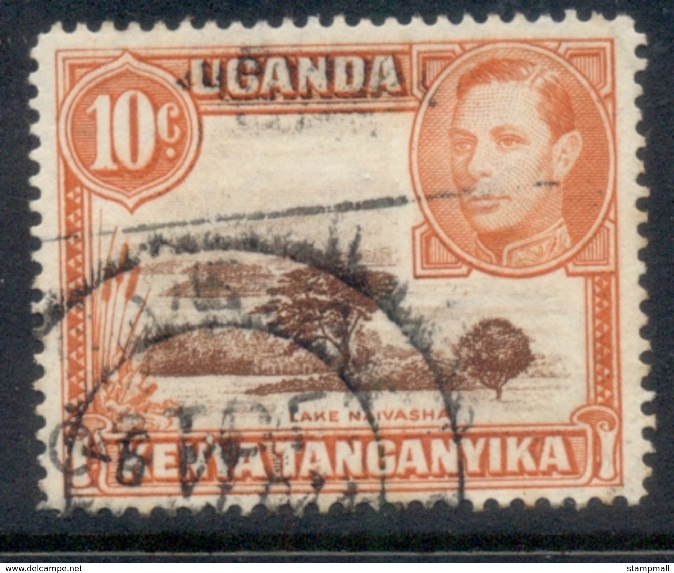 Kenya Uganda Tanganyika 1938-54 KGVI Pictorials, Lake Naivasha 10c Perf 14 FU - Kenya (1963-...)