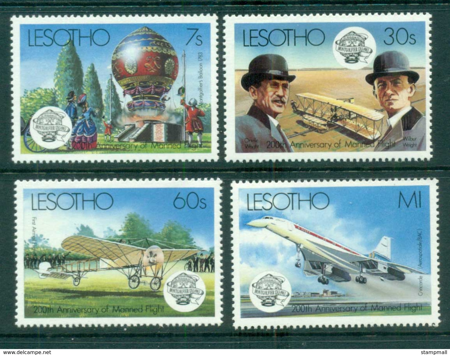 Lesotho 1983 Manned Flight Bicentenary MUH - Lesotho (1966-...)