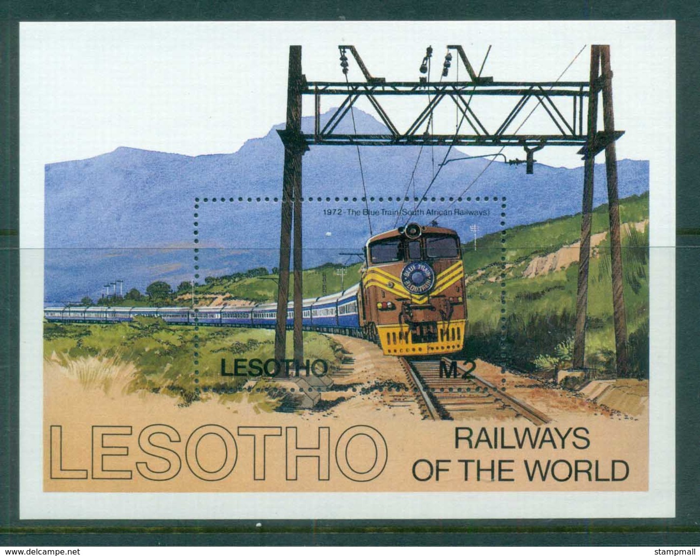 Lesotho 1984 Trains MS MUH - Lesotho (1966-...)