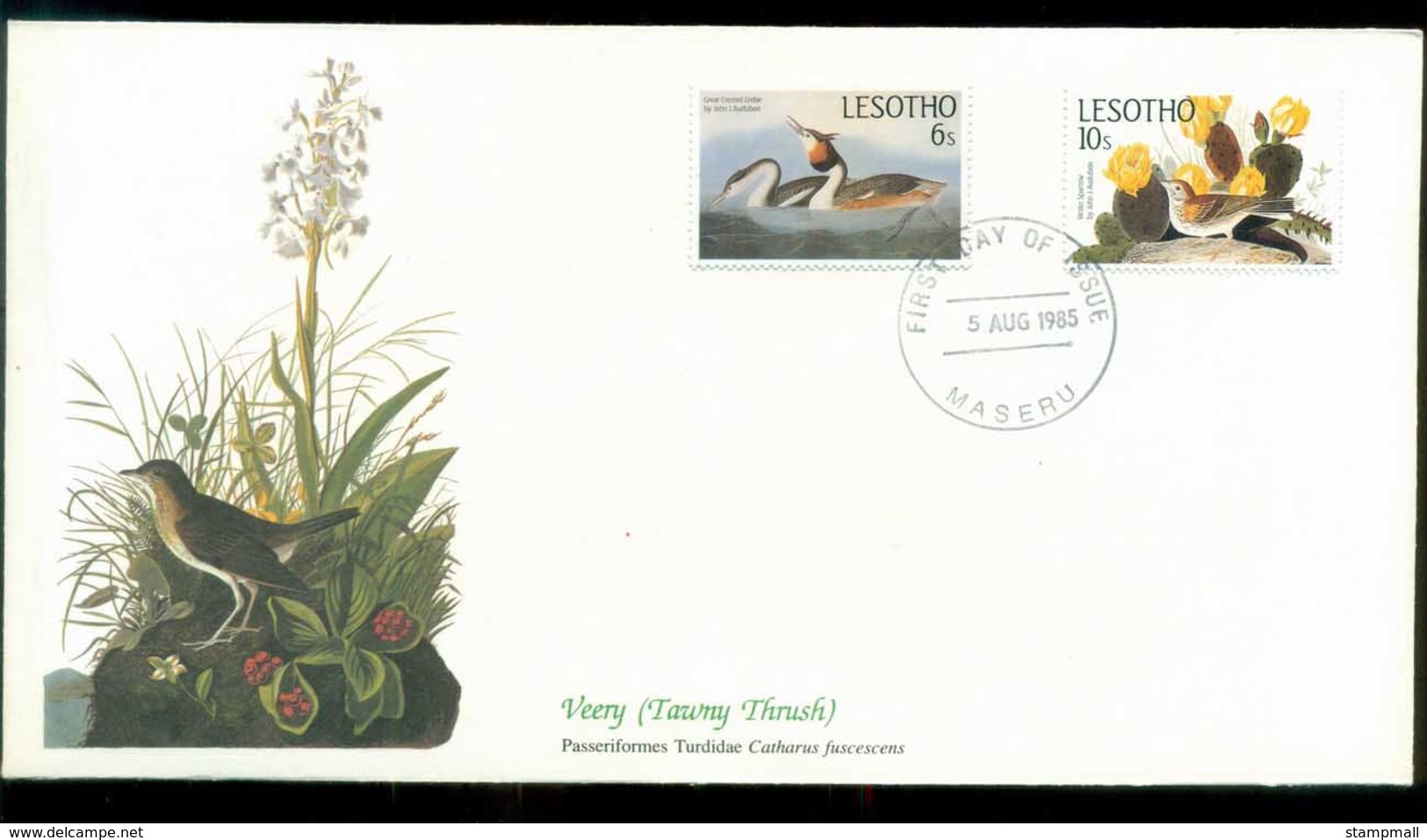 Lesotho 1985 Audubon Birds,  Franlkin Mint FDC Lot79673 - Lesotho (1966-...)