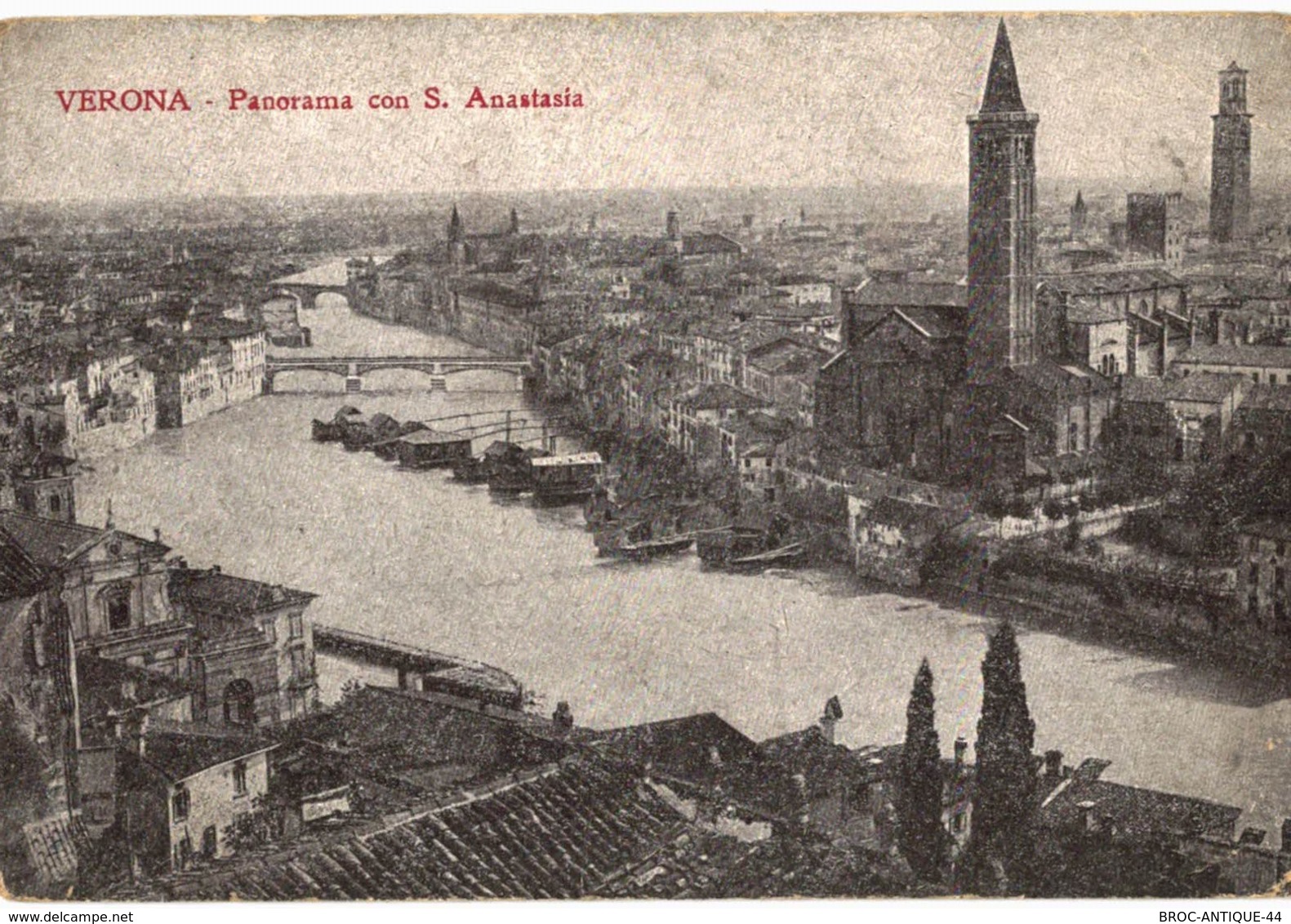 CPA N°22907 - LOT DE 5 CARTES DE VERONA - PANORAMA - DONT UNE GRAVURE OU LITHO OU DESSIN - Verona