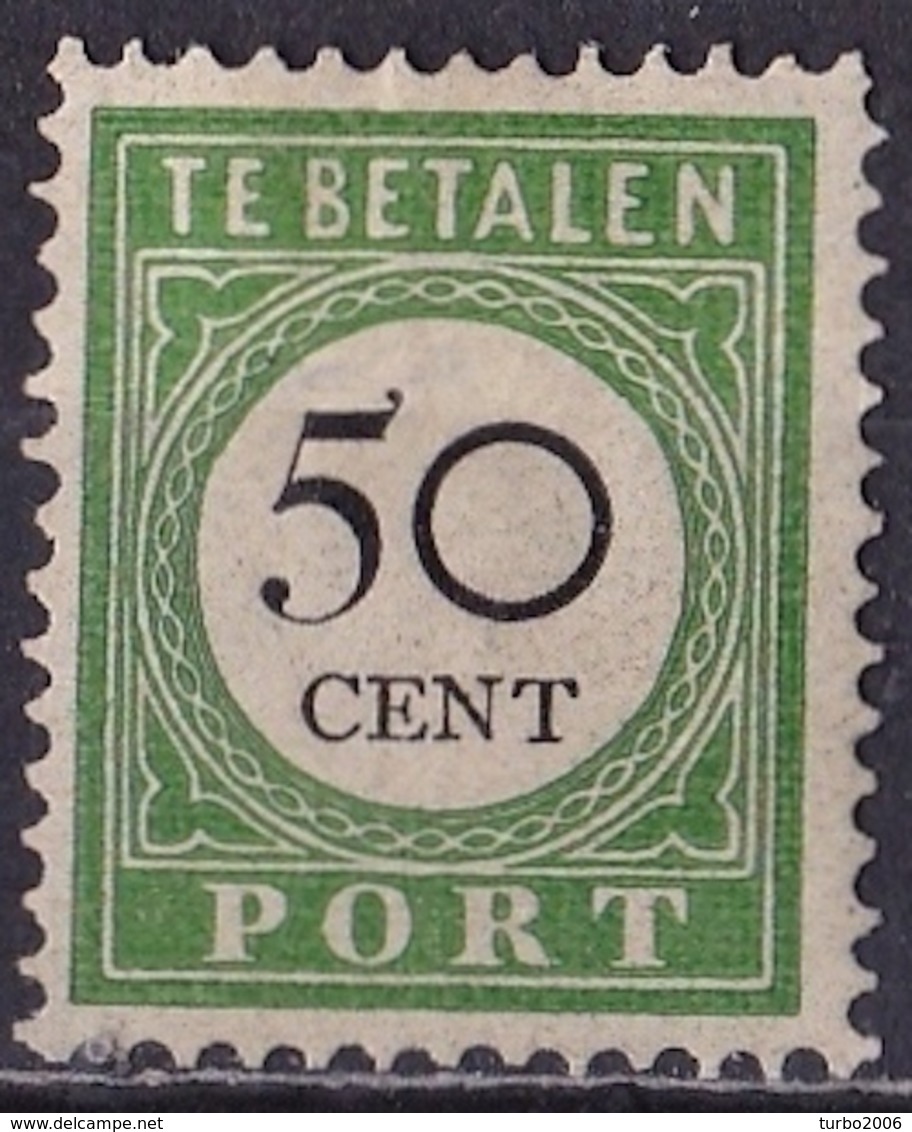 Curacao 1892-98 Portzegel Groen Met Zwart Cijfer 50 Cent NVPH 20 Ongestempeld - Curaçao, Nederlandse Antillen, Aruba