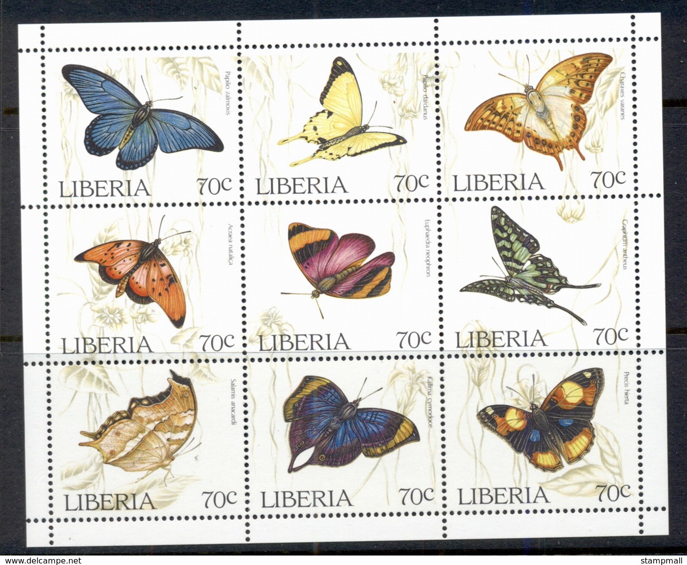 Liberia 1996 Insects Butterflies MS MUH - Liberia