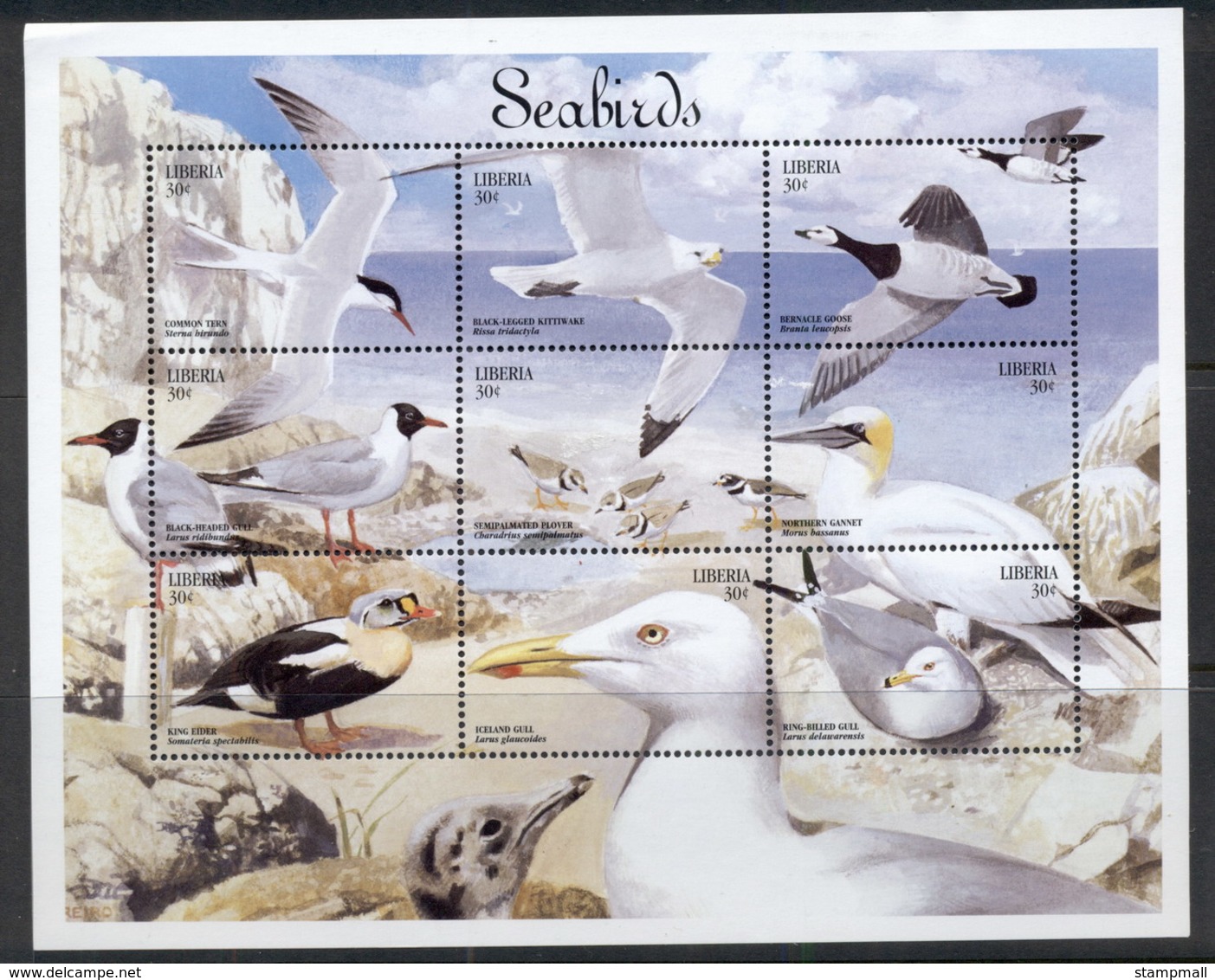 Liberia 1999 Seabirds Sheetlet 30c MUH - Liberia