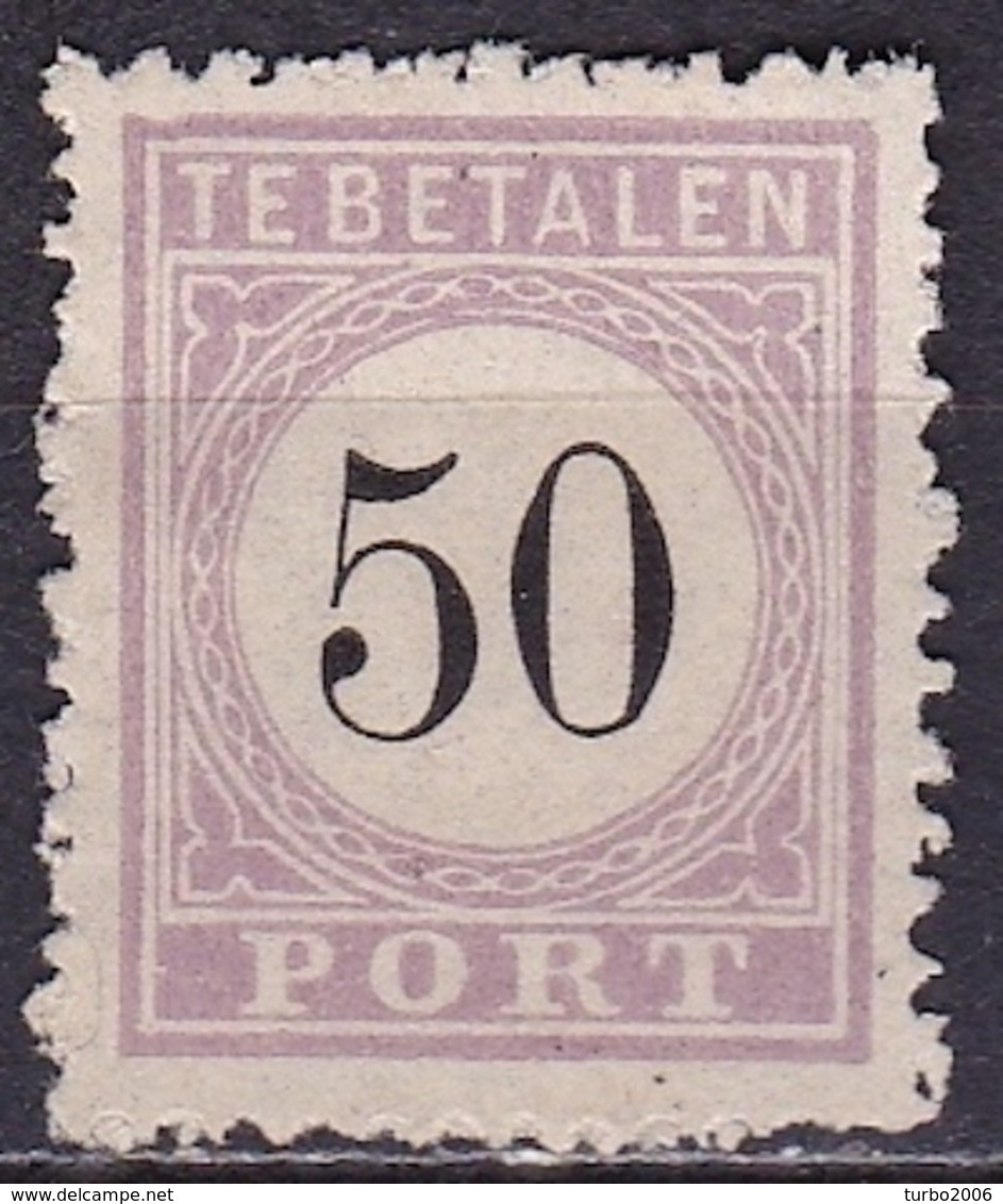 SURINAME 1886-1888  Portzegel 50 Cent Zwart /  Lila Type II NVPH P 8 II (*) - Suriname ... - 1975