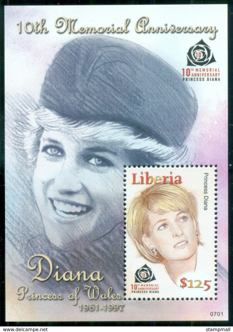 Liberia 2007 Princess Diana In Memoriam, 10th Anniv., Pensive & Playful MS MUH - Liberia