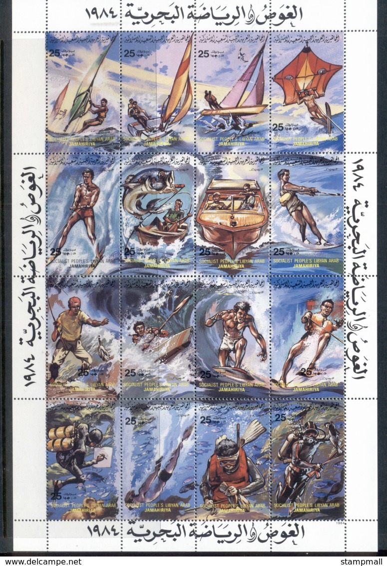 Libya 1984 Water Sports Sheetlet MUH - Libya