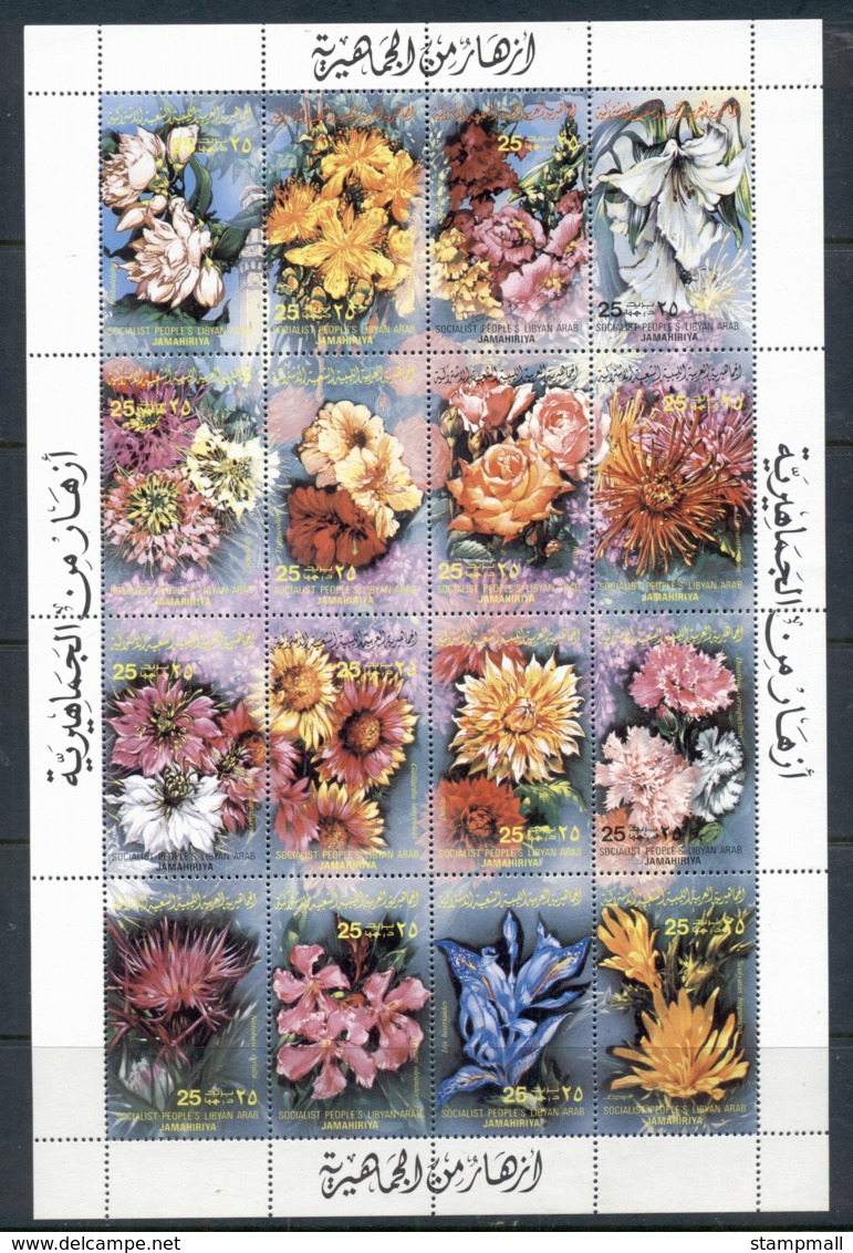 Libya 1989 Flowers Sheetlet MUH - Libië