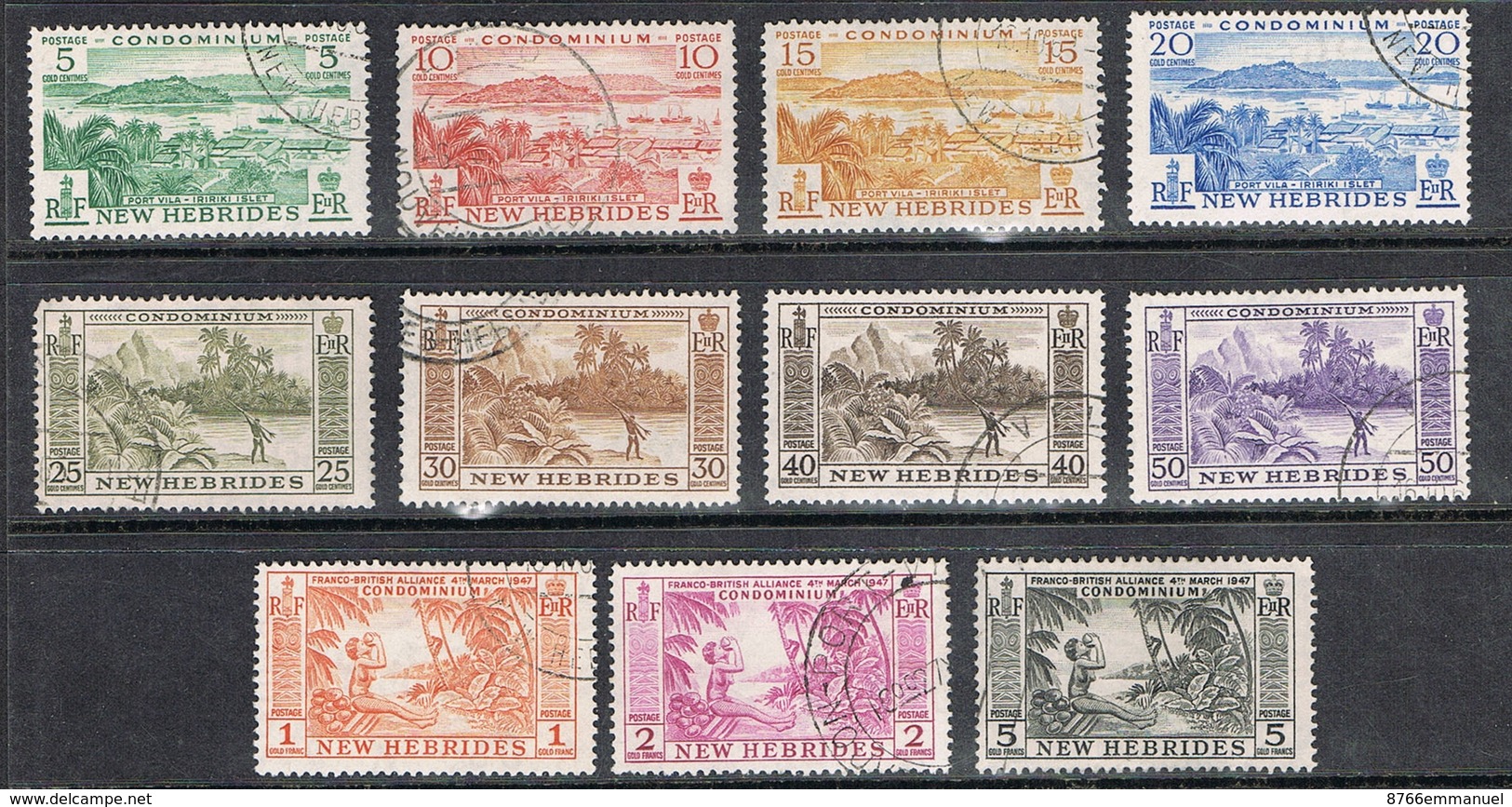 NOUVELLES-HEBRIDES N°186 A 196 - Oblitérés